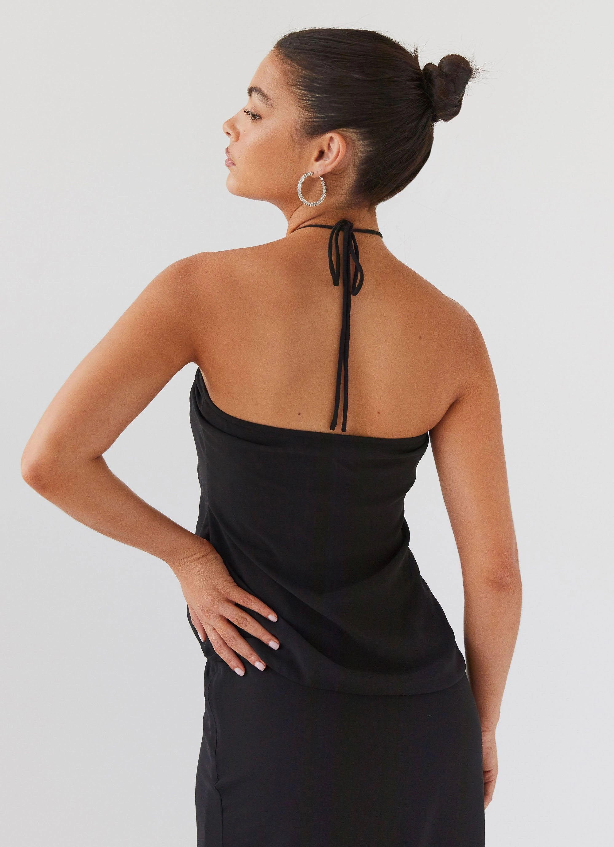 Nightfall Rose Tie Top - Midnight Hypoallergenic Inner Layer Wrinkle Resistant