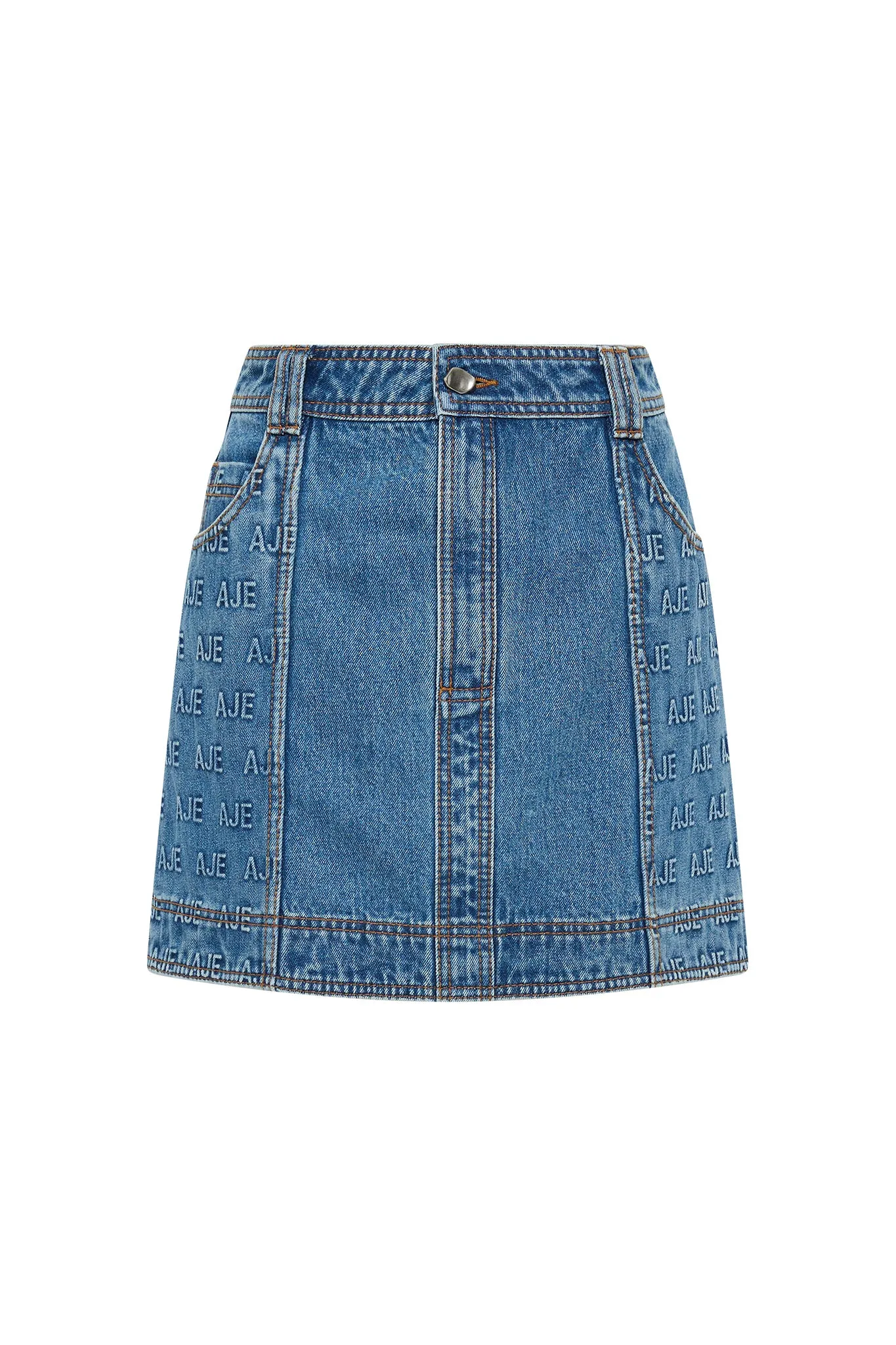Nika Logo  Denim Mini Skirt