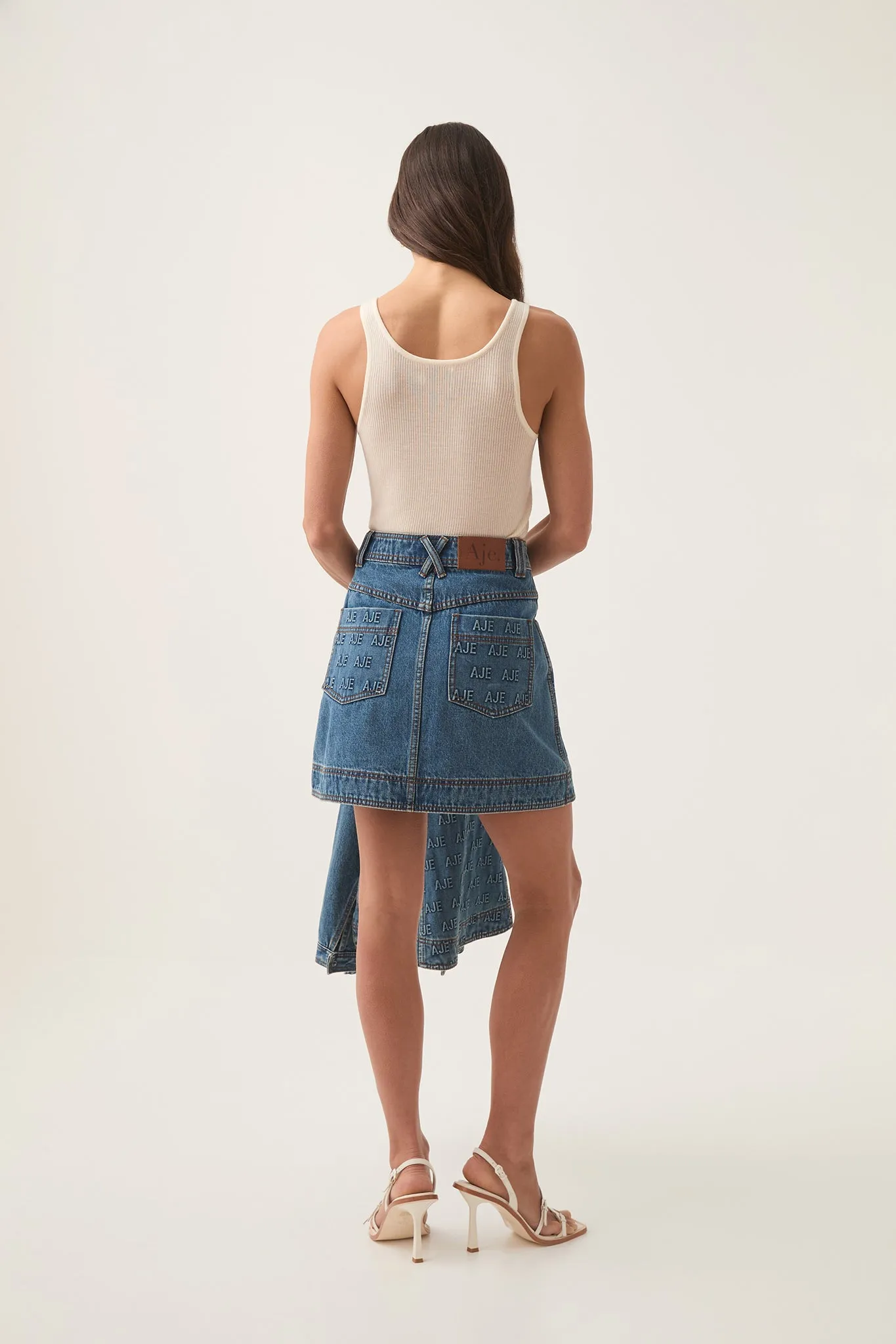 Nika Logo  Denim Mini Skirt