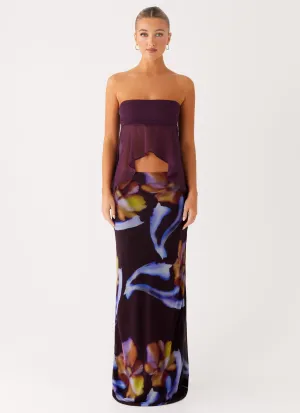 No Chafe Fit Barbados Maxi Skirt - Dark Floral Barbados Maxi Skirt - Dark Floral clean look Sport Performance Design