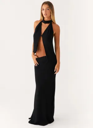 No Frills Fit Canyon Chiffon Maxi Skirt - Black Canyon Chiffon Maxi Skirt - Black Anti Static Fabric