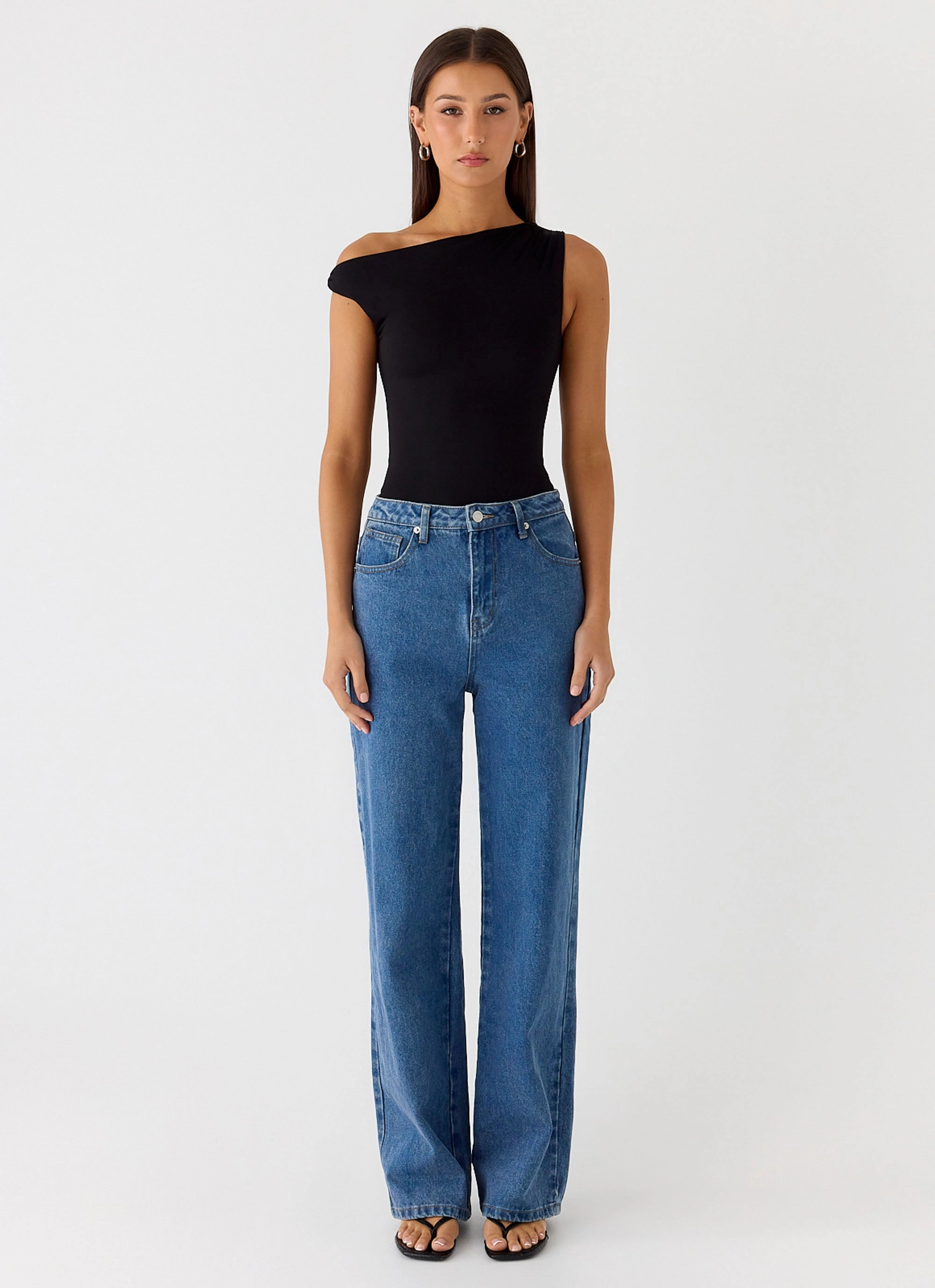 No Answer Bodysuit - Black Interlock Knit