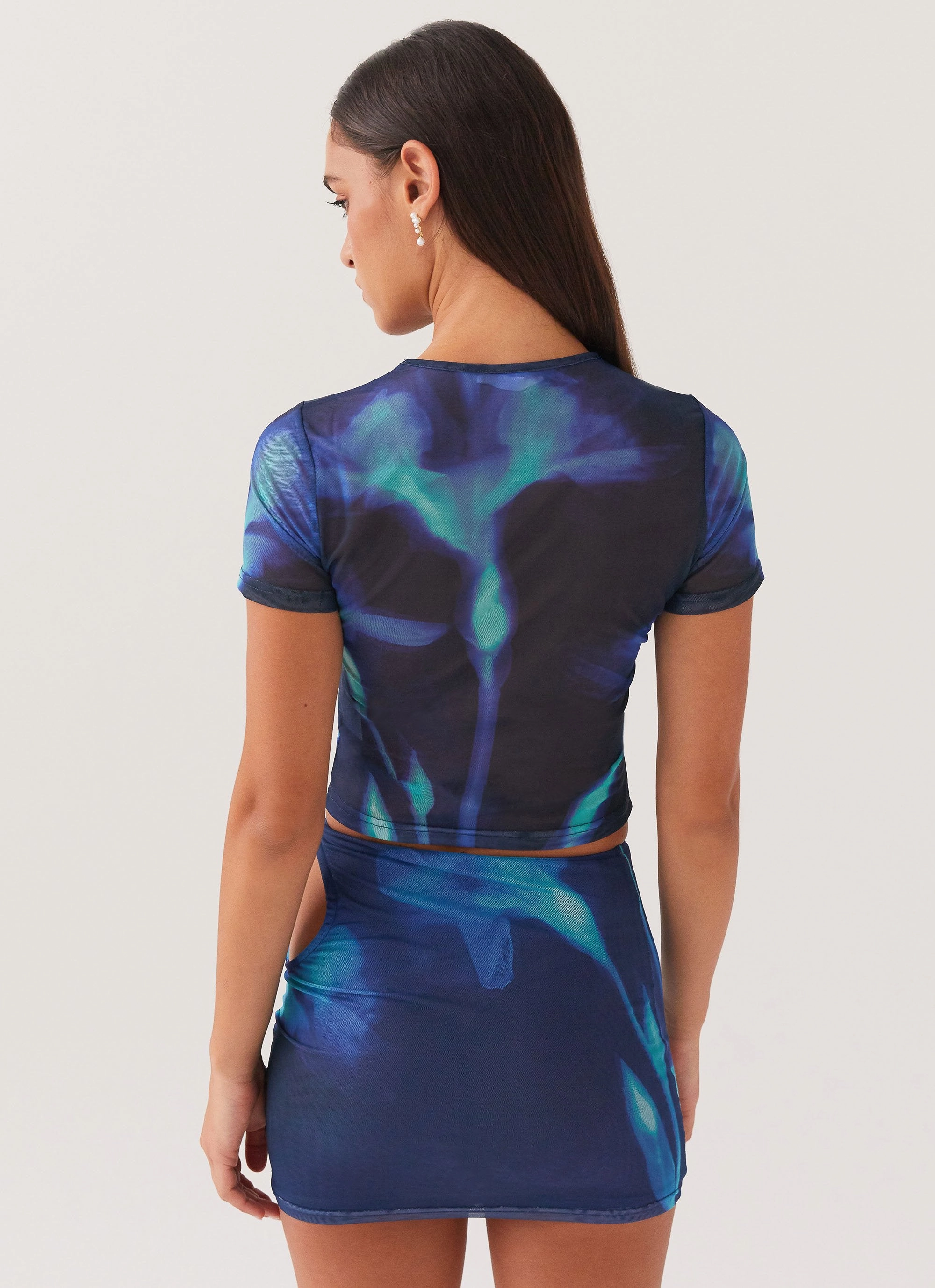 Planet Love Mesh Mini Skirt - Cyber Rose EasyCareFabric Odor Control Technology