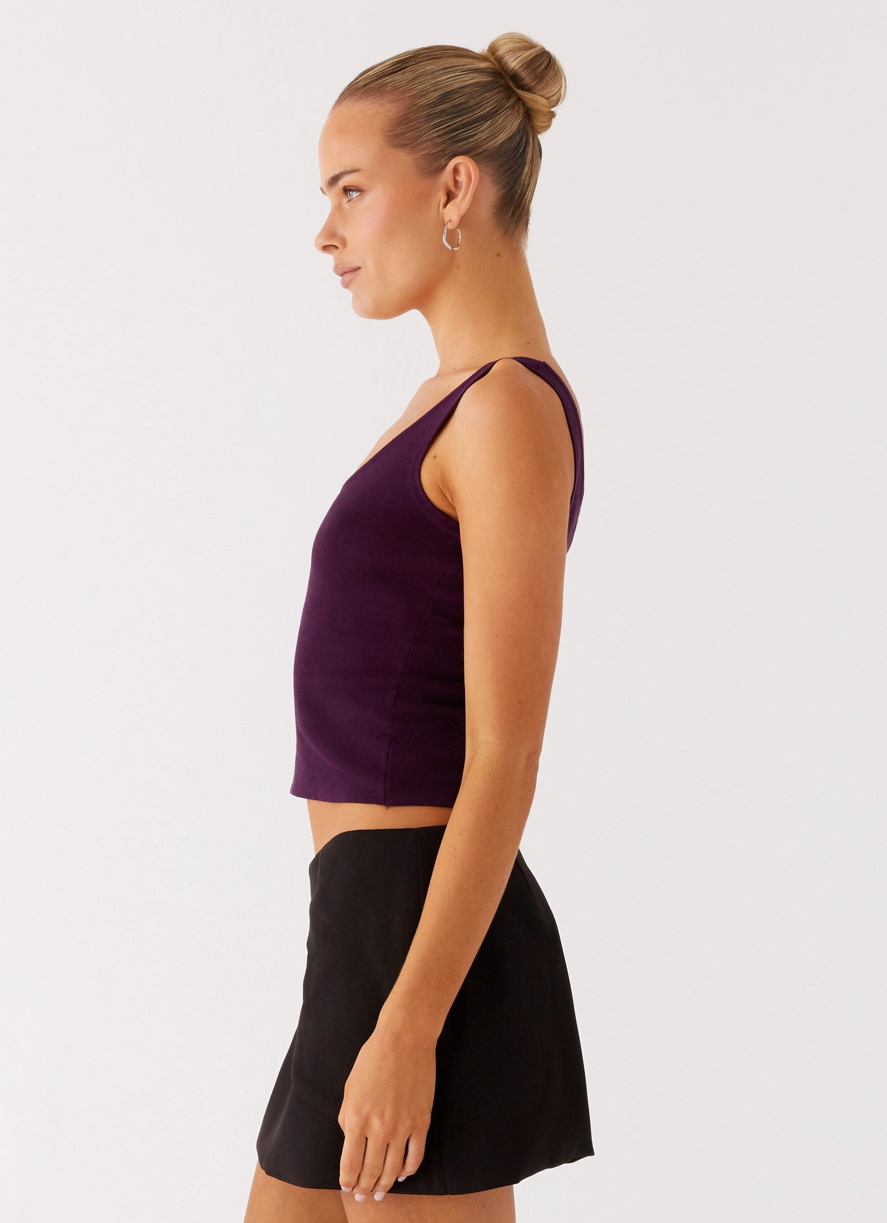 MultiDirectionalStretch No Signal Knit Top - Plum