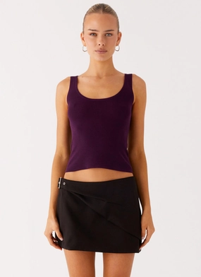 No Signal Knit Top - Plum AntiSlip Grip Technology No Signal Knit Top - Plum VNeck Style Odor Resistant Treatment