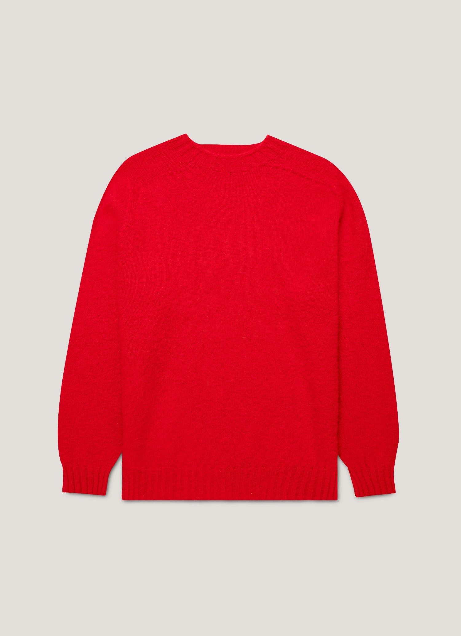 Cold Casual Outfit Men's Shetland Crew Neck Jumper in Bright Red