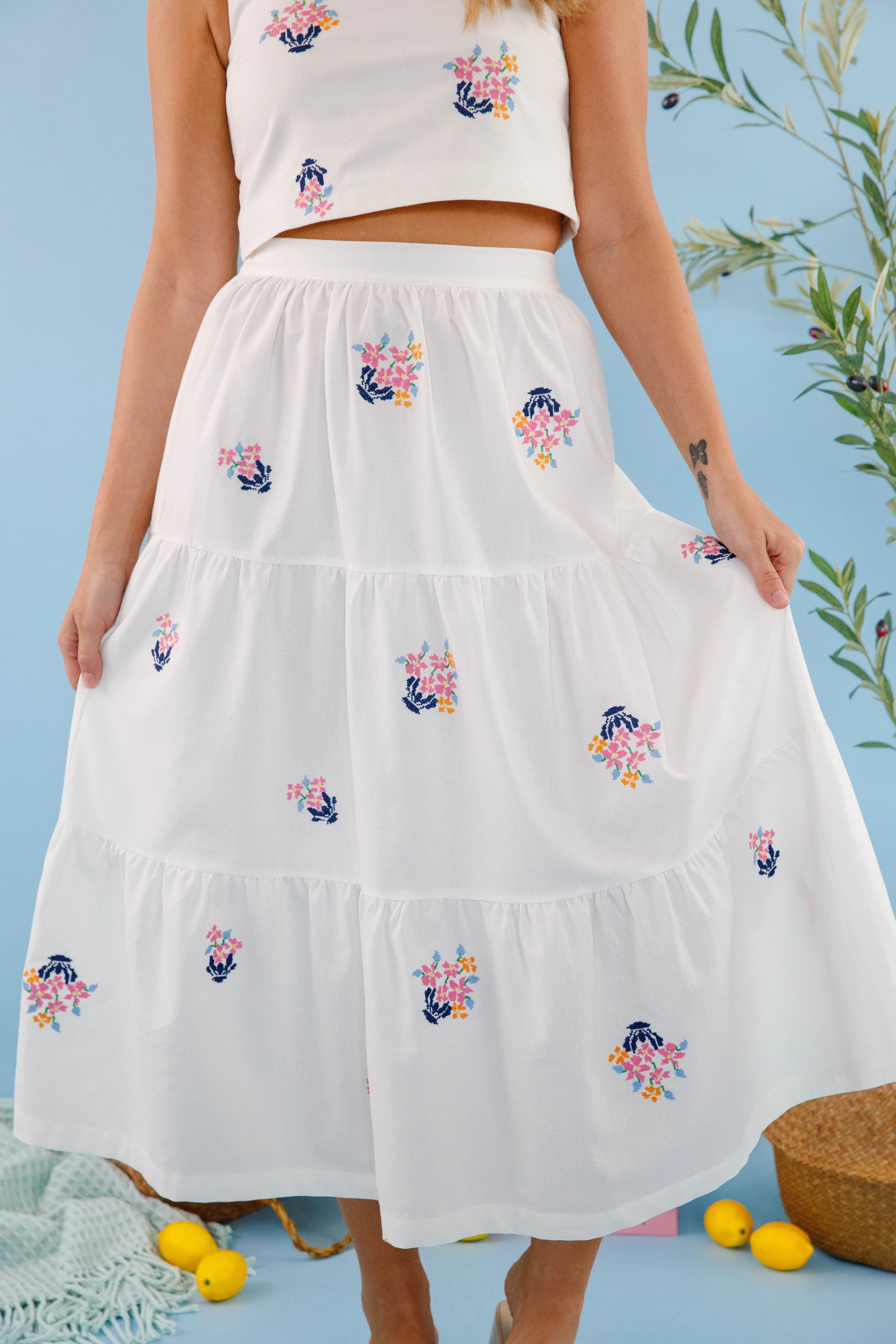 ReflectiveTrim All My Problems Solved Midi Skirt