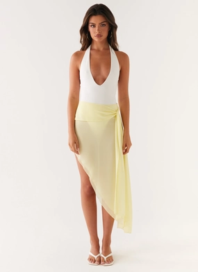 NoiseReducingMaterials Tilly Swim Skirt - Pastel Yellow Tilly Swim Skirt - Pastel Yellow Breathable activewear