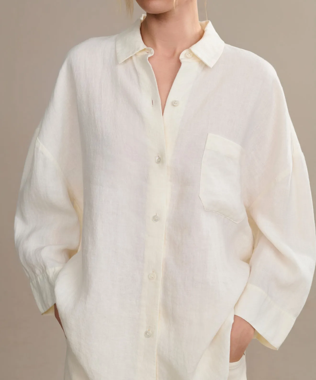 Non Slip Shoulder Seams FourWayStretchFabric Linen Logan Shirt
