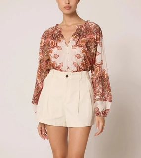 Non Binding Waistband Alicia Blouse | Foulard Paisley Casual Wear Alicia Blouse | Foulard Paisley