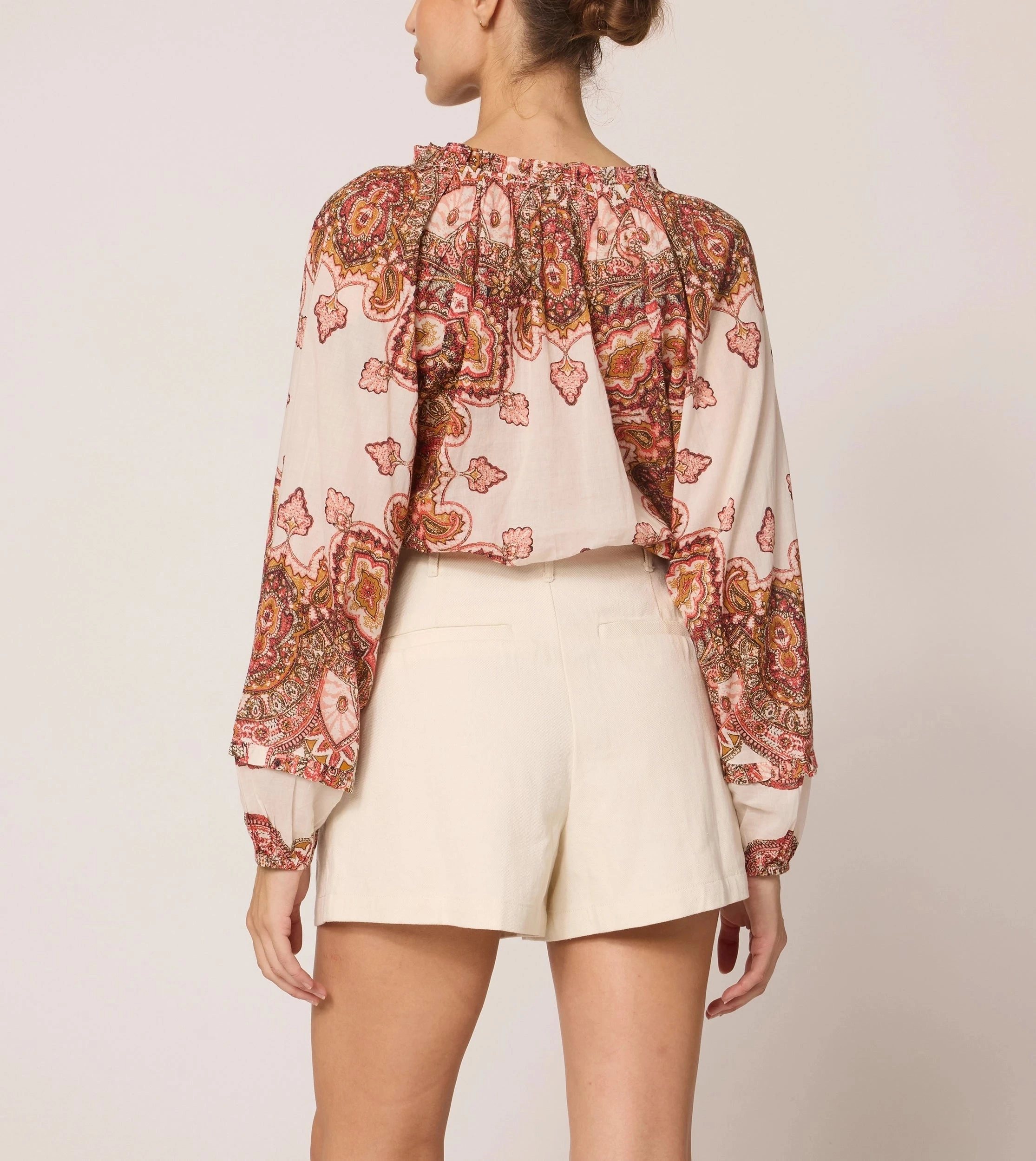 Alicia Blouse | Foulard Paisley Anti Pill Finish