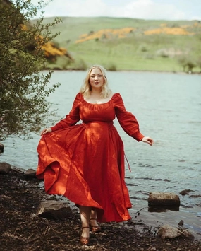 Clean Street Look Ylang 15 | maxi Lace-up linen dress