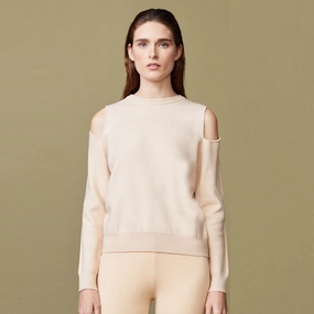 Supersoft Sweater Knit Cut Out Sweatshirt MultiFunctional Pocket Placement EthicallySourcedMaterial