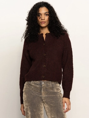 Non Irritating Boucle Cardi Dark Crimson City Trend Subtle Detail Boucle Cardi Dark Crimson