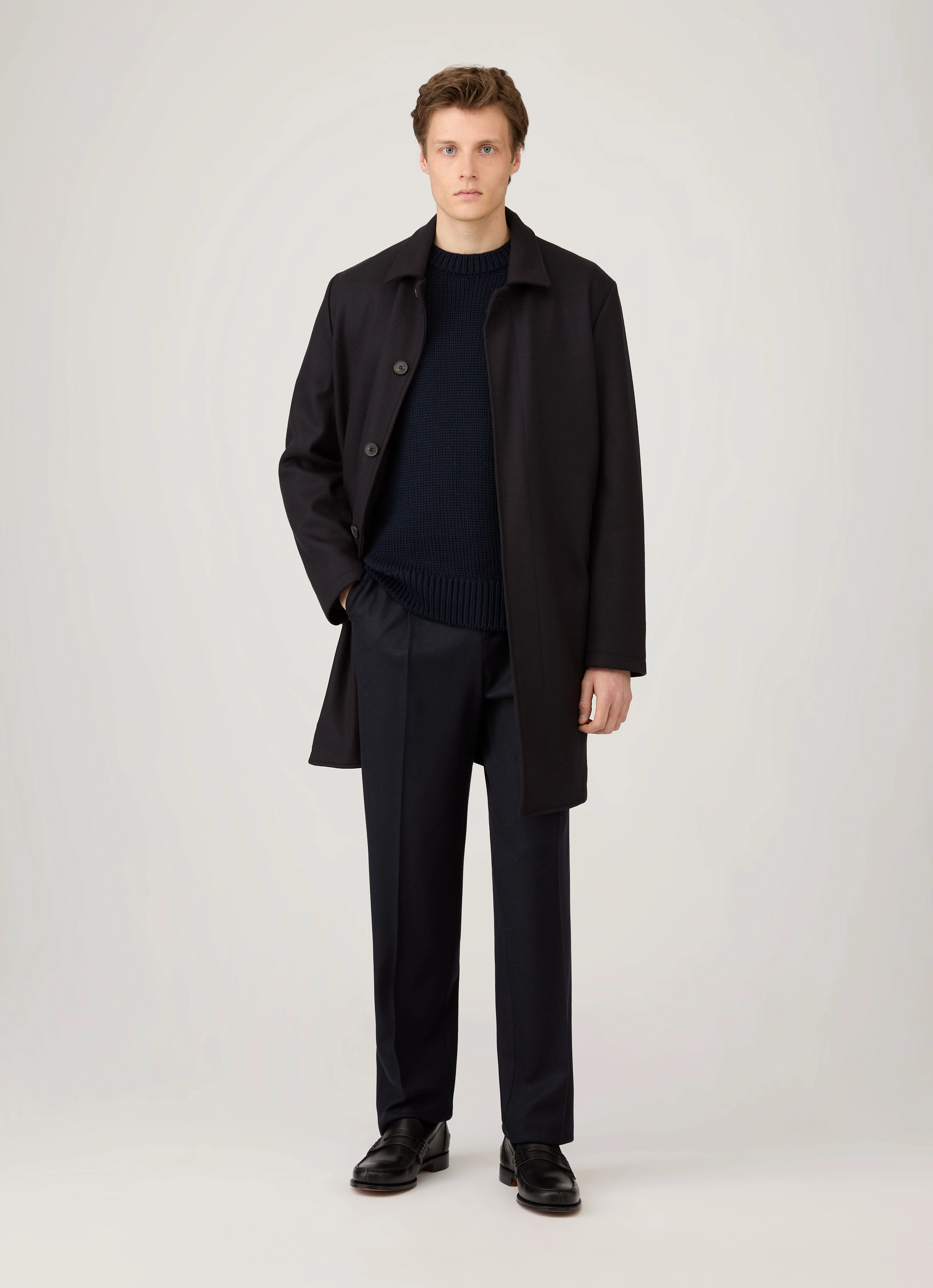 Sublimation Print Resistant Versatile Layered Men's Fisherman Jumper in Navy