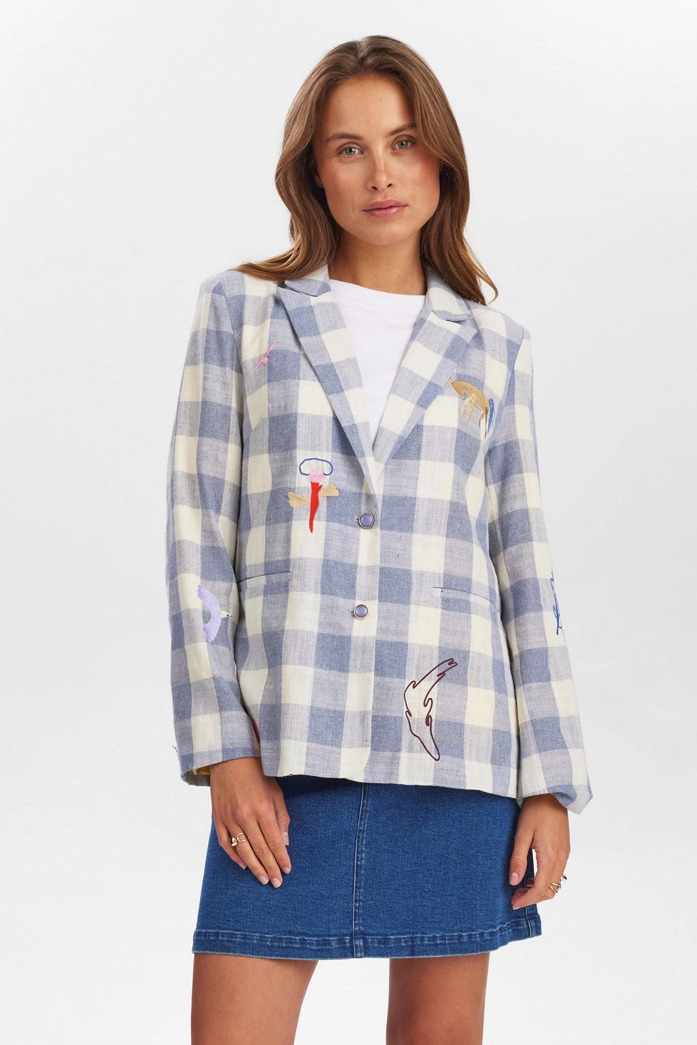 NUHONOR BLAZER - Cerulean Adjustable Drawstring Waist