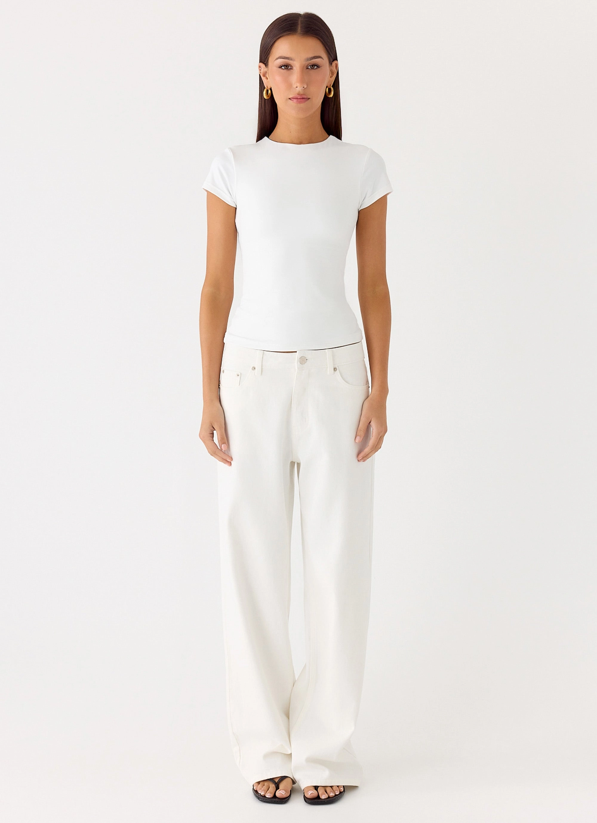 Light material Elasticated Trim About You Top - White