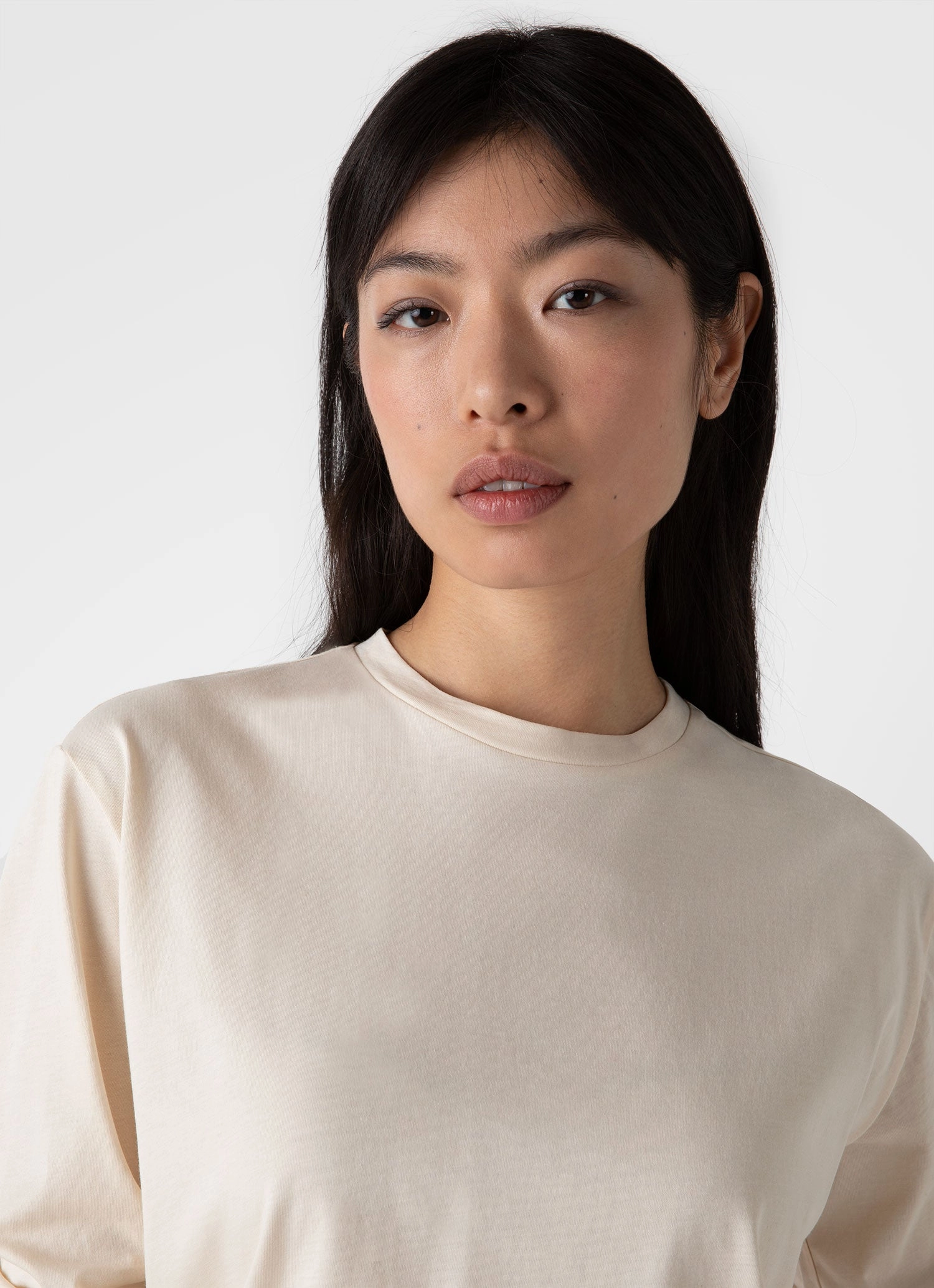 Women's Long Sleeve Boy Fit T-shirt in Undyed EcoFriendlyDyes