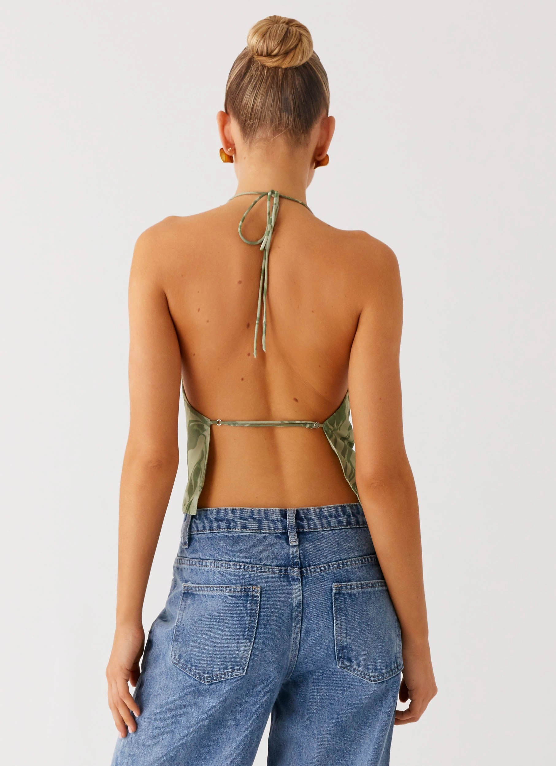 OdorResistant Treatment Low Profile Zipper Closure Elspeth Cowl Top - Jade Fern