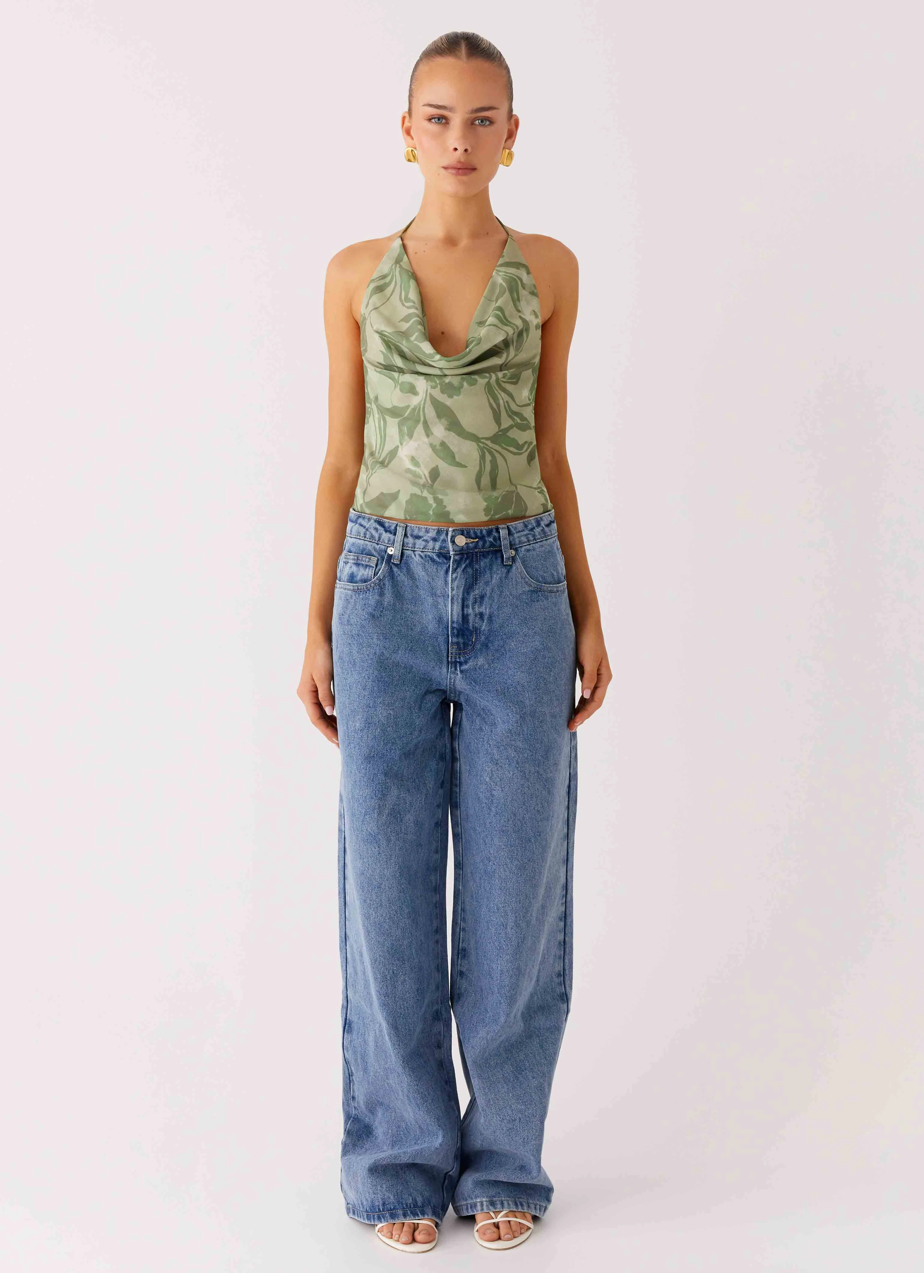 Elspeth Cowl Top - Jade Fern FrictionResistant Fabric OdorResistant