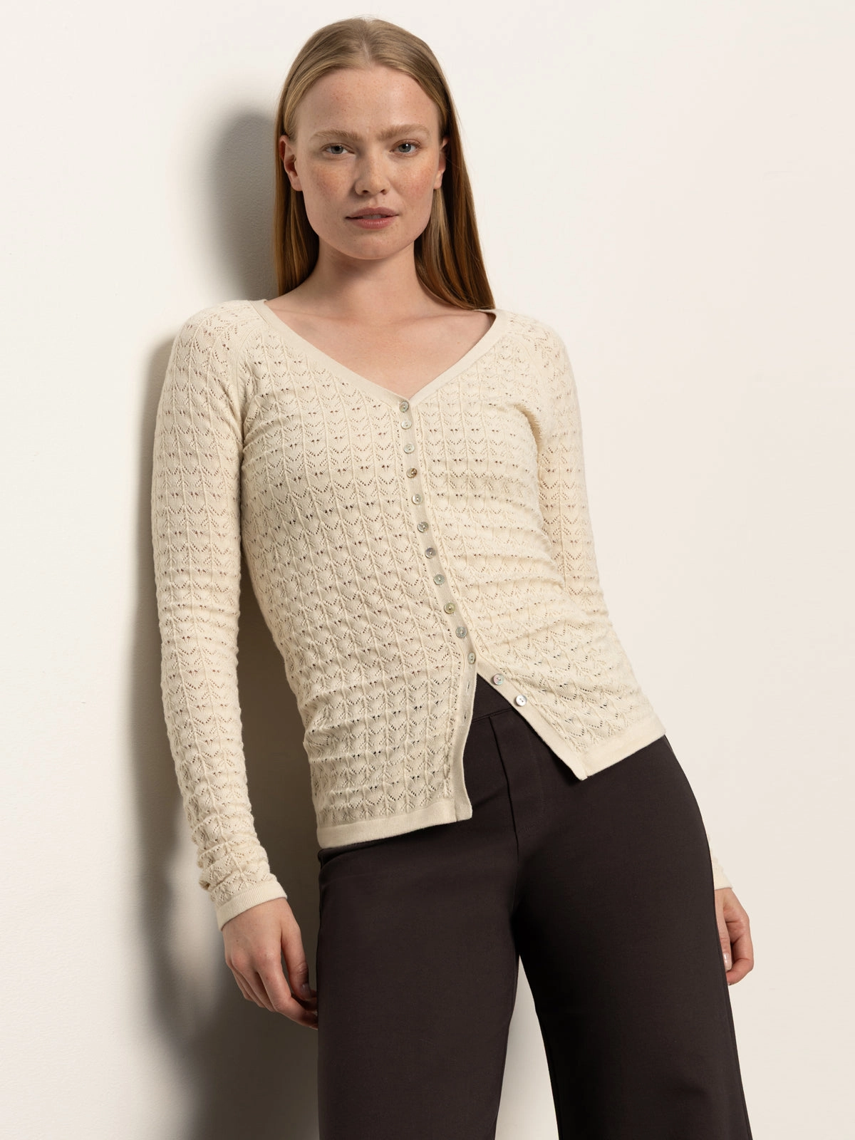 Fitted Raglan Cardi Light Oat Breathable Material