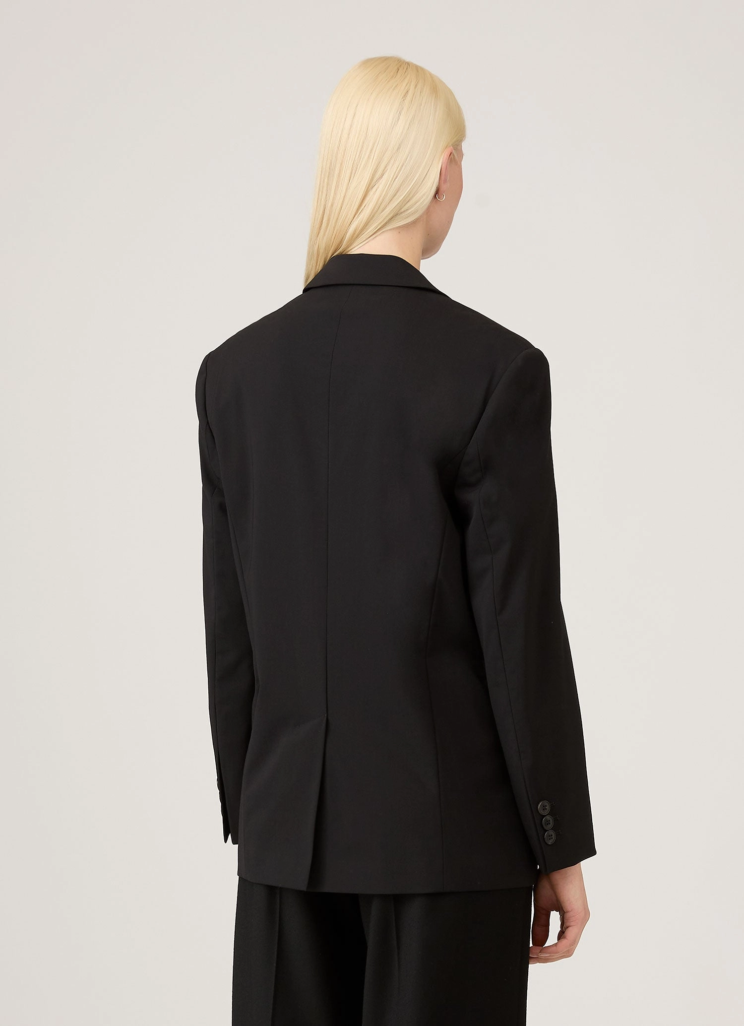 Women's Wool Blazer in Black Timeless Outerwear Weatherproof Protection