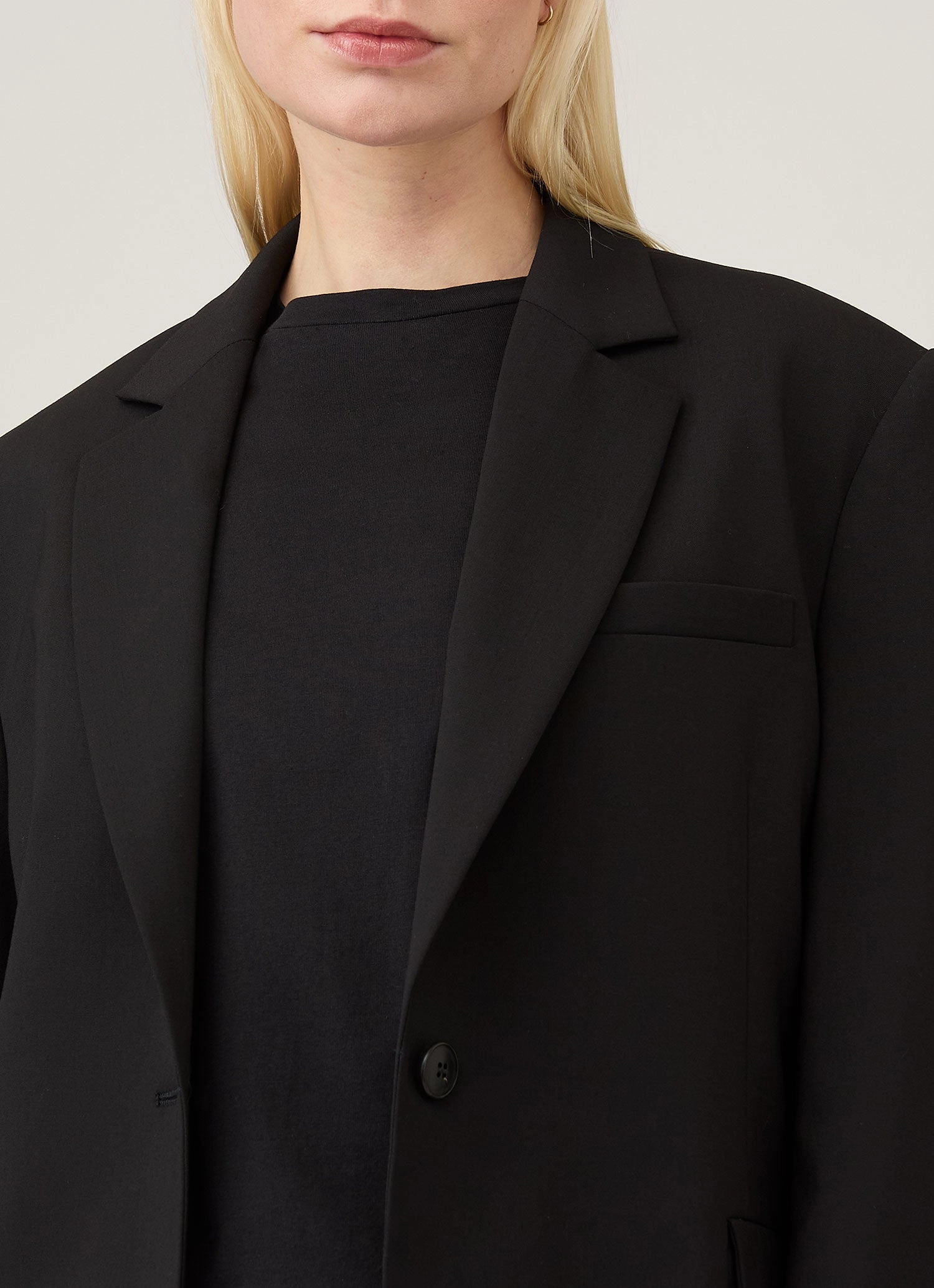 Women's Wool Blazer in Black Noise Free Movement birthday