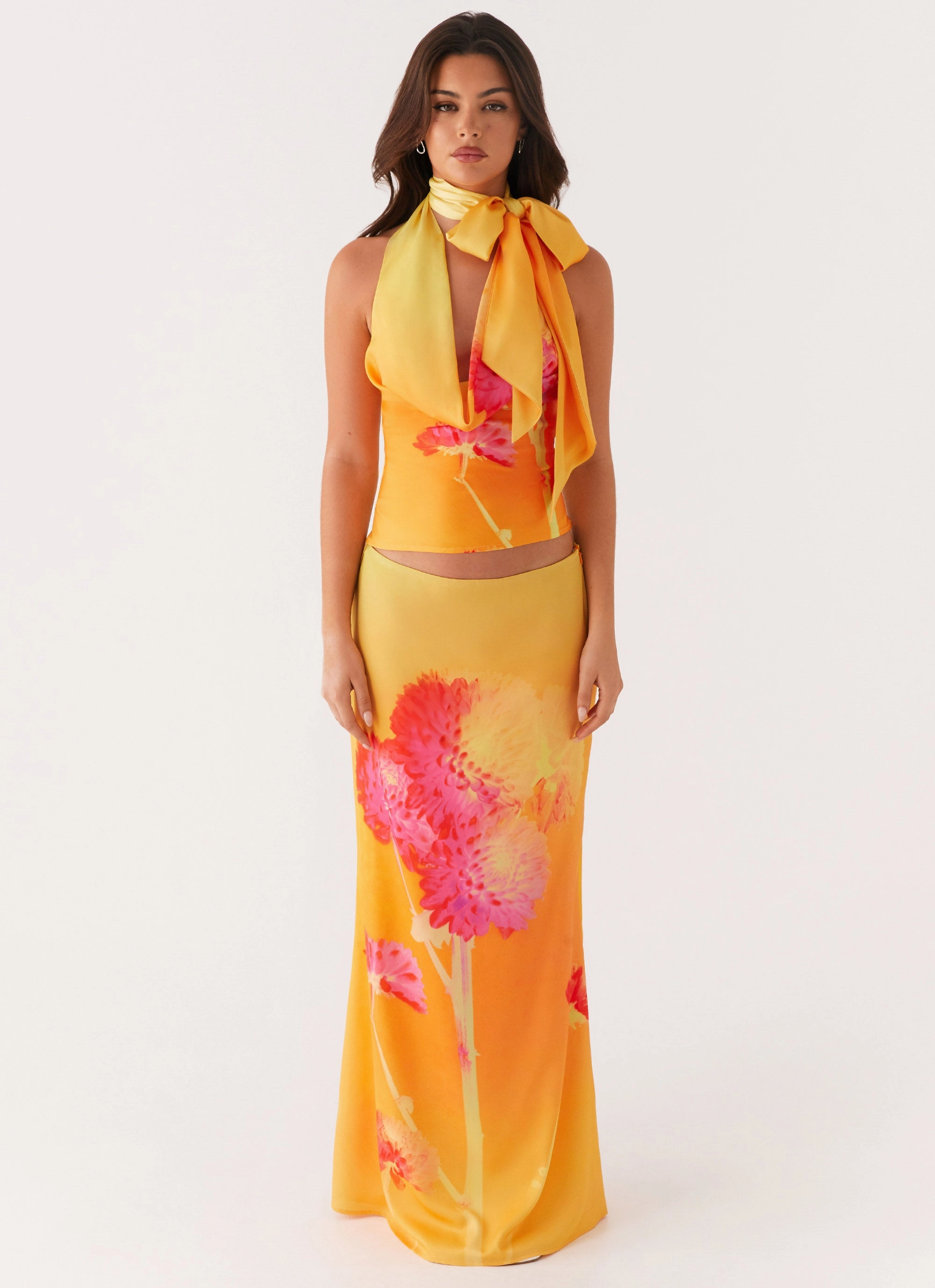 Nala Top - Orange Floral Casual Wear