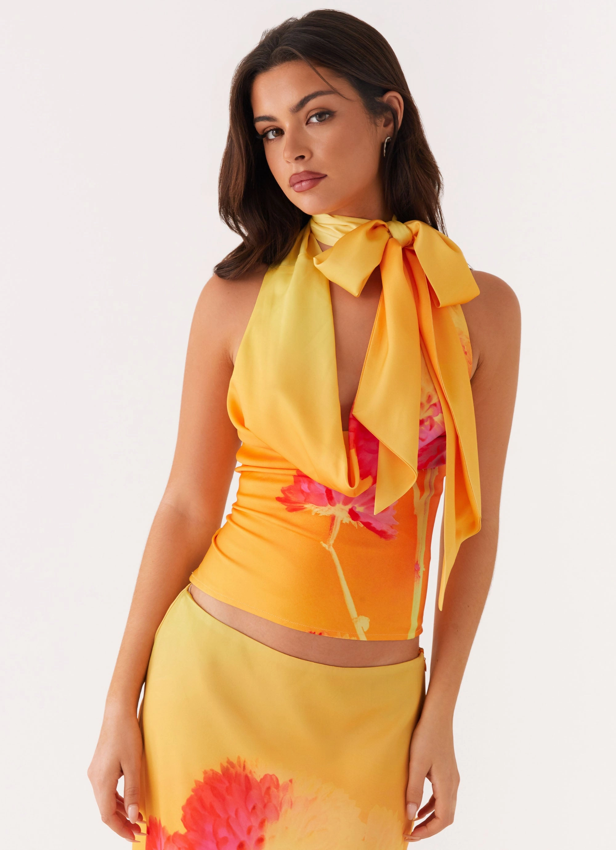 Temperature Control Technology ReinforcedArmholes Nala Top - Orange Floral