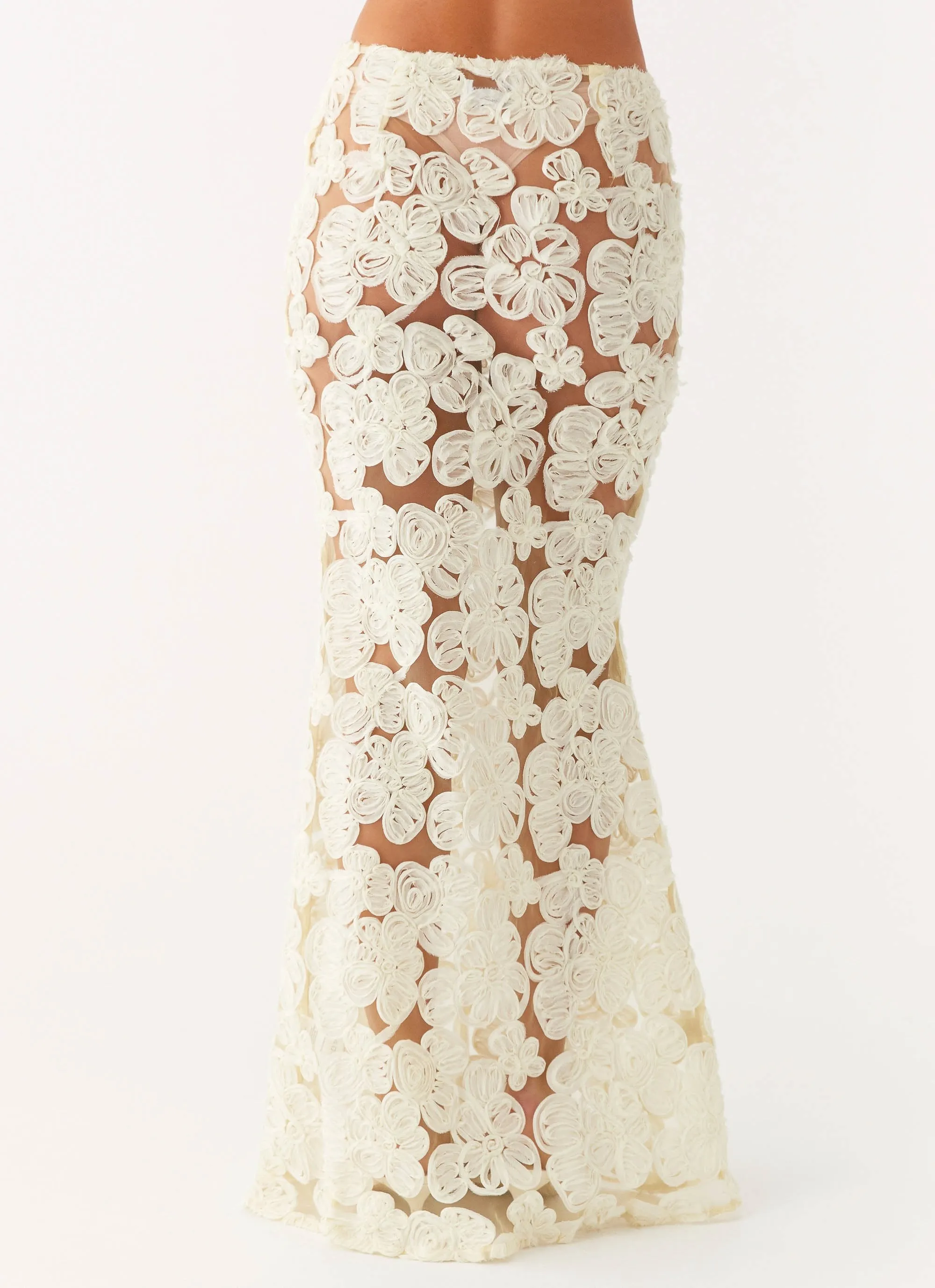 Functional Fashion Casual Wear Fiorella Floret Maxi Skirt - Yellow