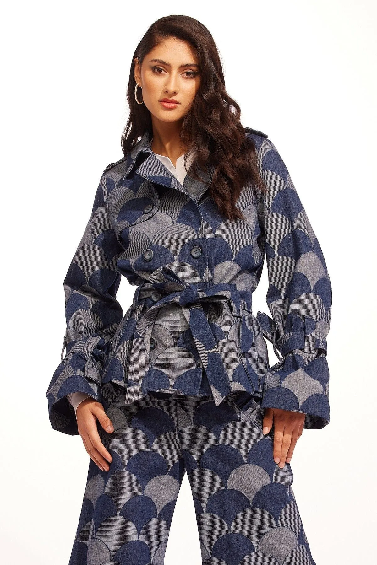 Soft Texture Roll Up Hood Brex Jacket - Atomic Denim