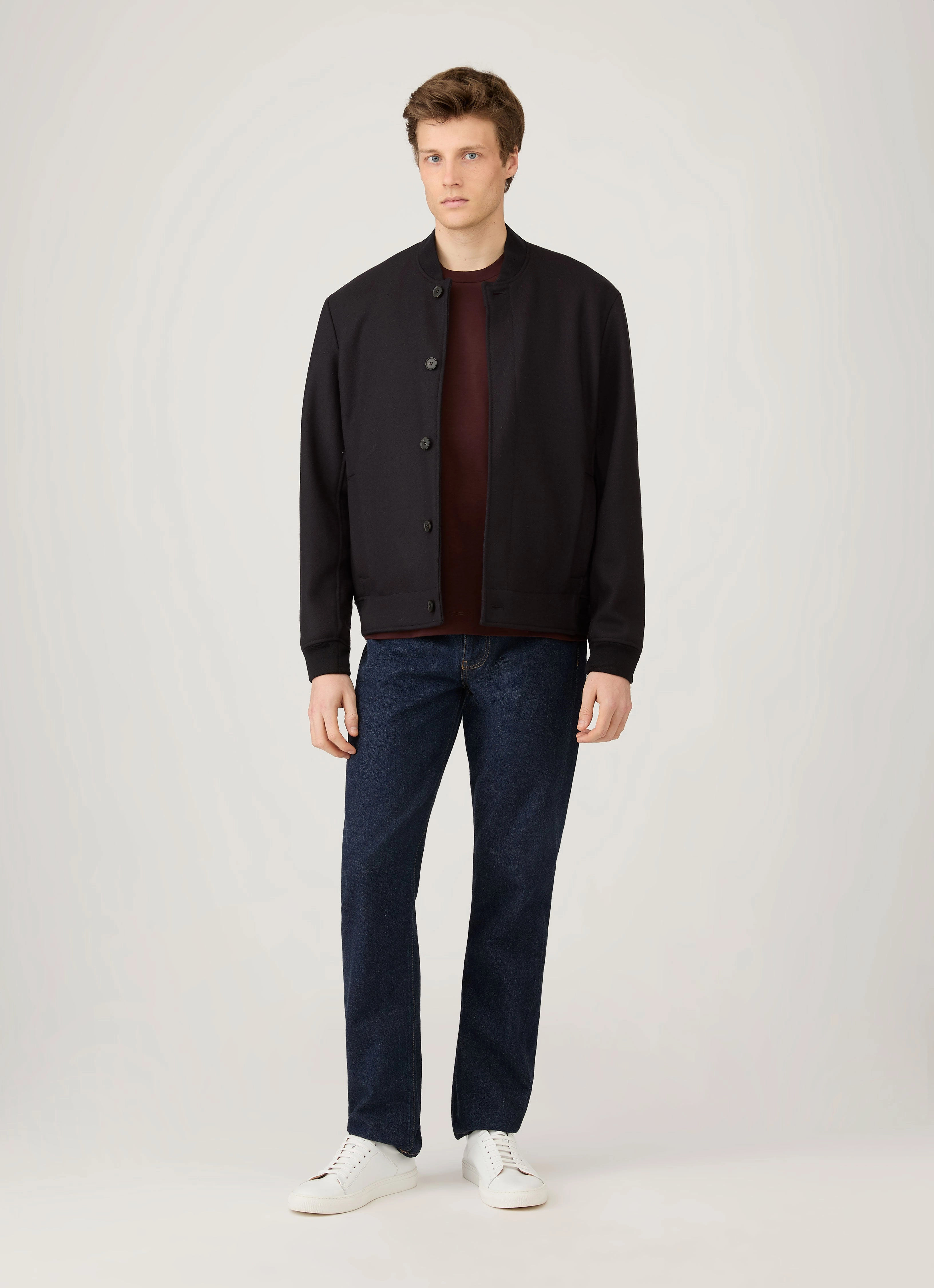 Men's Long Sleeve Heavyweight T-shirt in Bakelite Essential Layer Smooth Jersey Texture