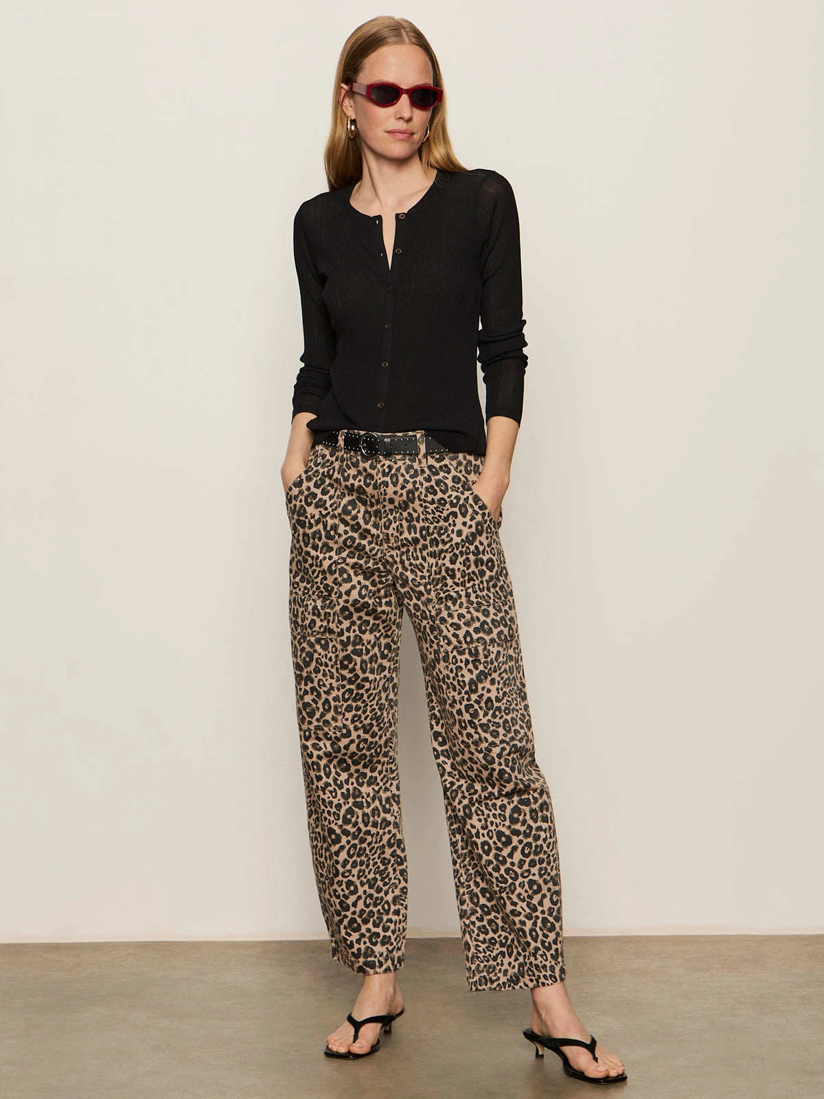 Soft Apparel Chic Look Lightweight Ribbed Cardi Black