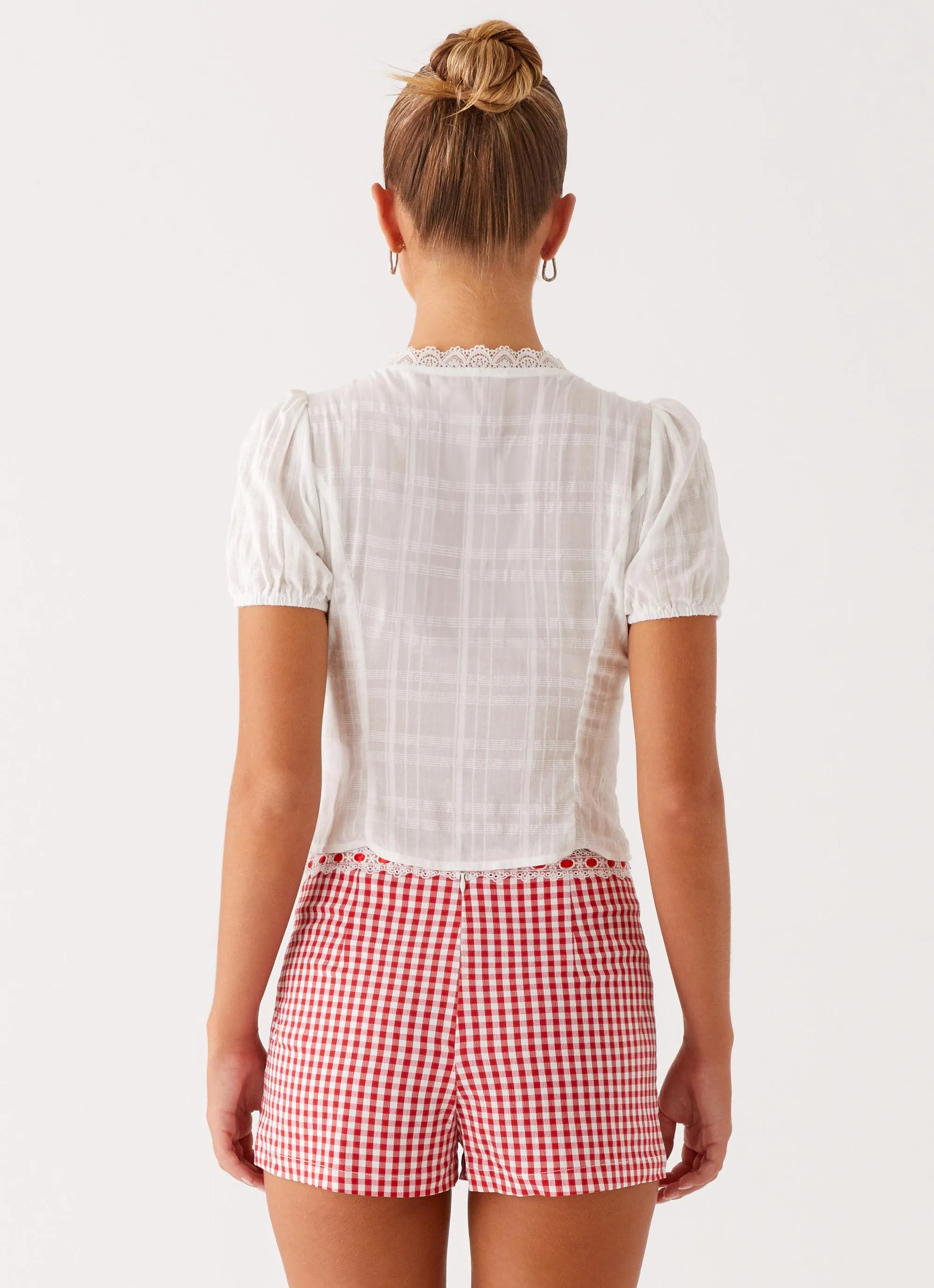 Layered Comfort Slim Comfort Devon Micro Shorts - Red Gingham