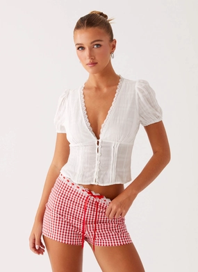 Breathable layers Body Shape Devon Micro Shorts - Red Gingham