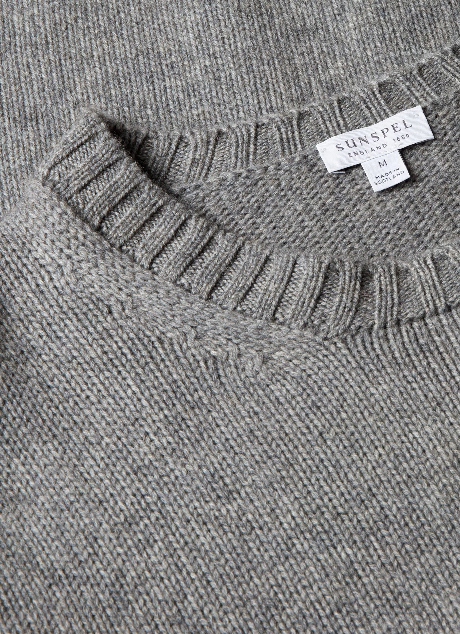 Understated Charm OekoTex Certified Men's Roxburgh Cashmere Jumper in Mid Grey Melange