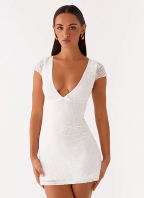 NonToxic Certification Nessa Mesh Mini Dress - White Nessa Mesh Mini Dress - White Flattering Shape Design