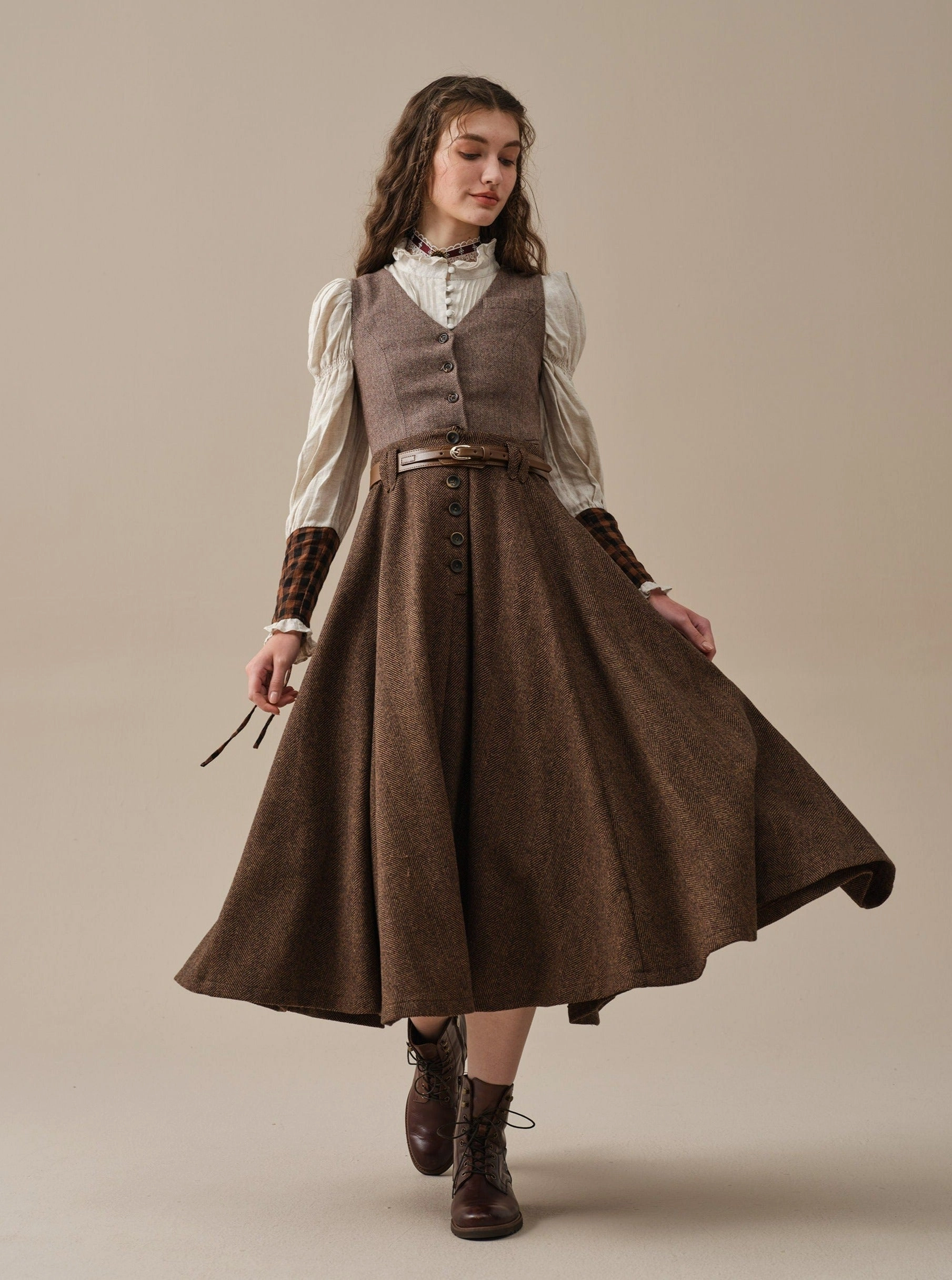Norma 16 | Front buttoned wool skirt AntiPillingFinish