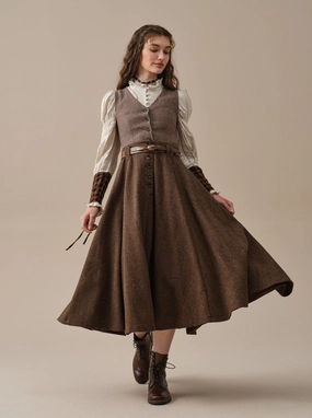 Norma 16 | Front buttoned wool skirt Odor Resistant Treatment Non Restrictive Silhouette Transitional Wear Norma 16 | Front buttoned wool skirt