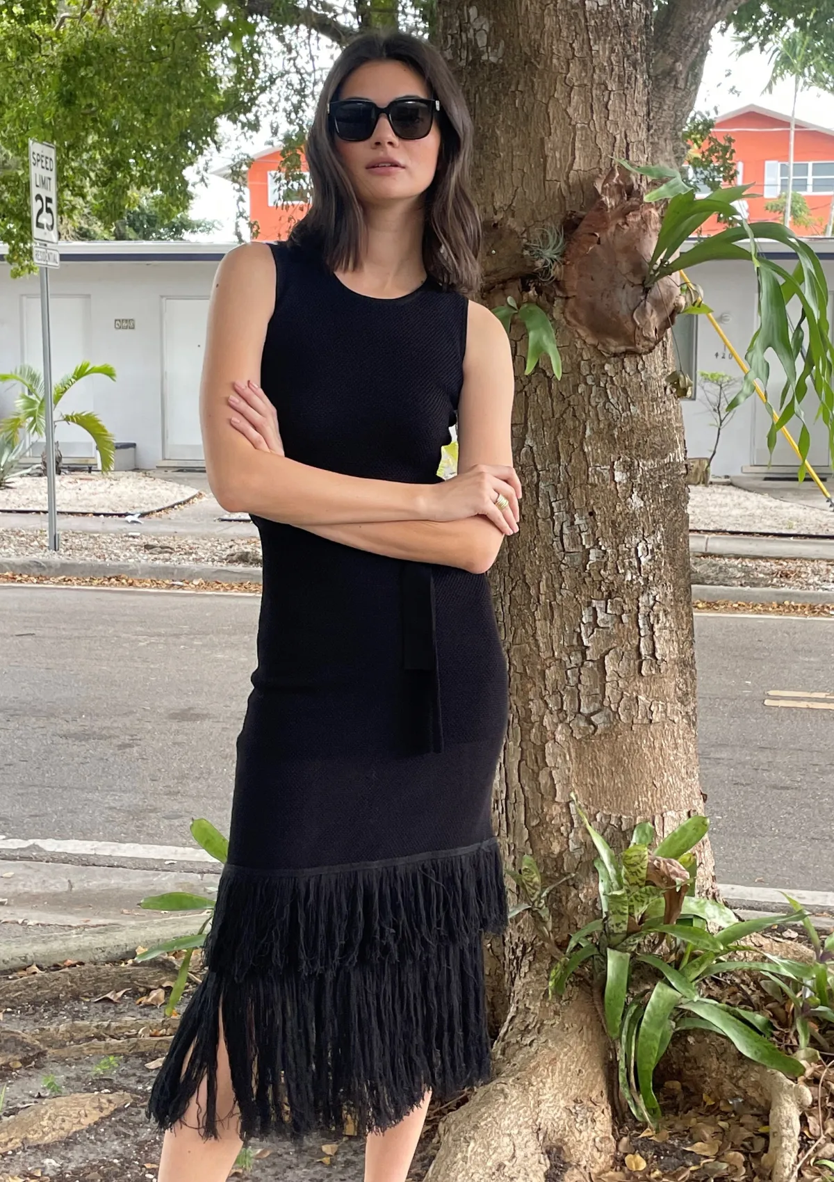 Shania Knit Midi Dress - Black Trend Movement