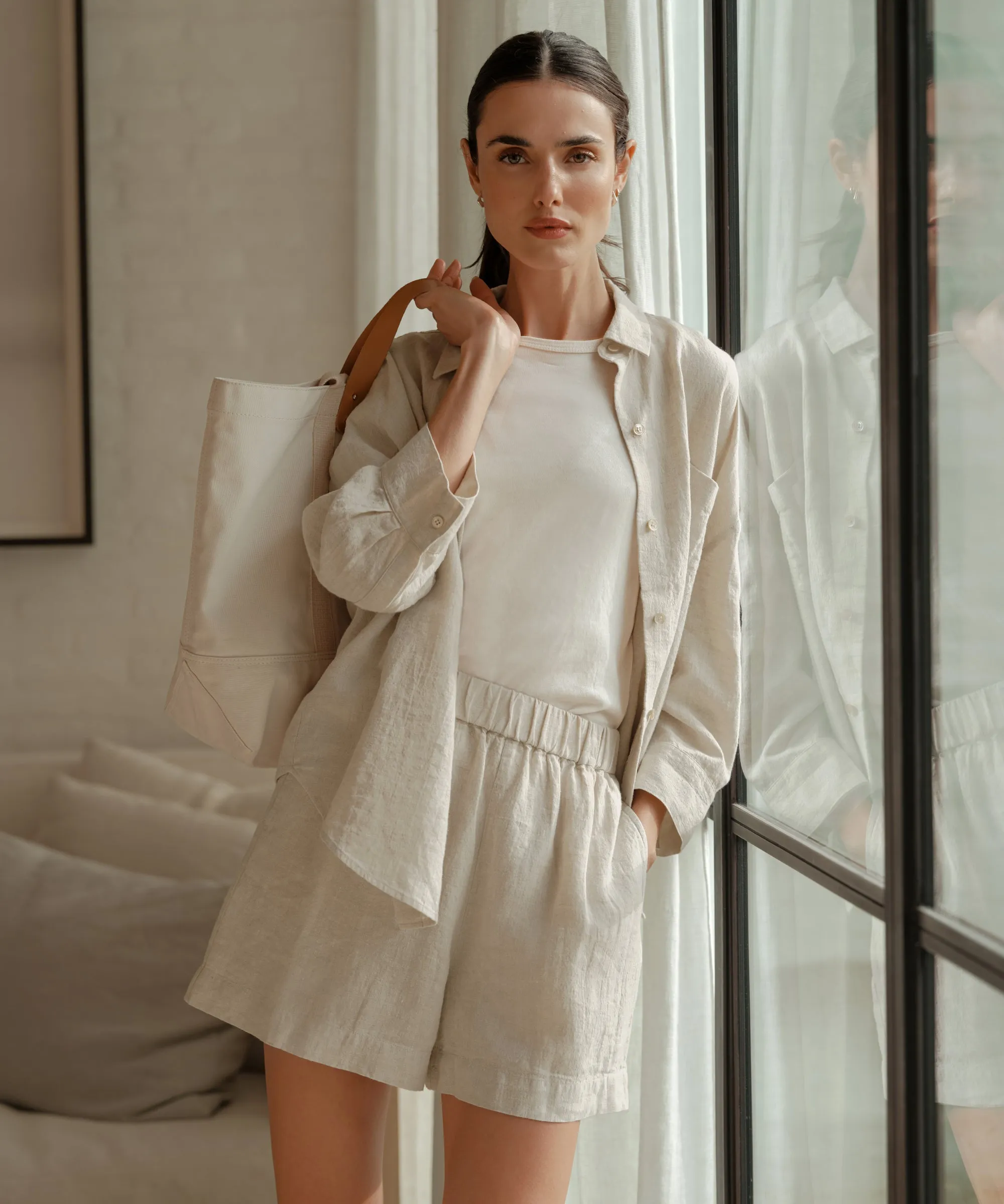 Sporty Hoodie Linen Logan Shirt
