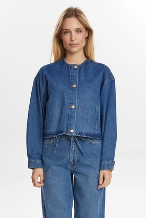 NUCUBA JACKET  - Classic Blue Denim Adjustable Waist Tabs Calm Day Fit Glow In The Dark Accents NUCUBA JACKET  - Classic Blue Denim
