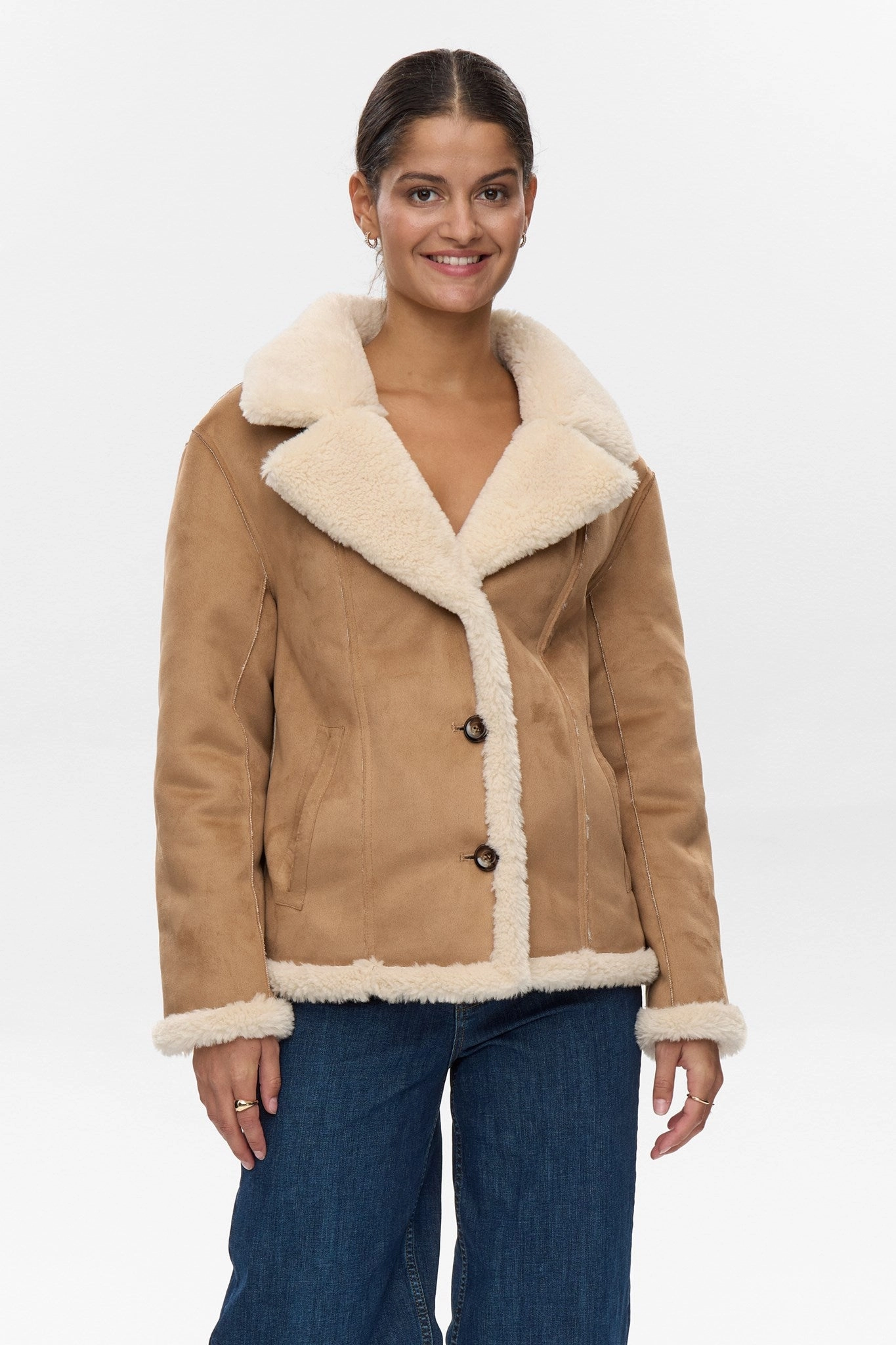 NUELIOTTA REVERSIBLE JACKET - Cognac Draft Block