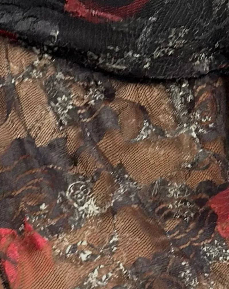 Nukara Butterfly Top in Lace Midnight Bloom