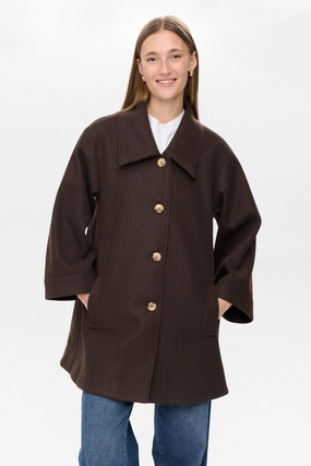 NUKIMBERLY COAT - Black Coffee Reinforced Seam Durability Compact Packable