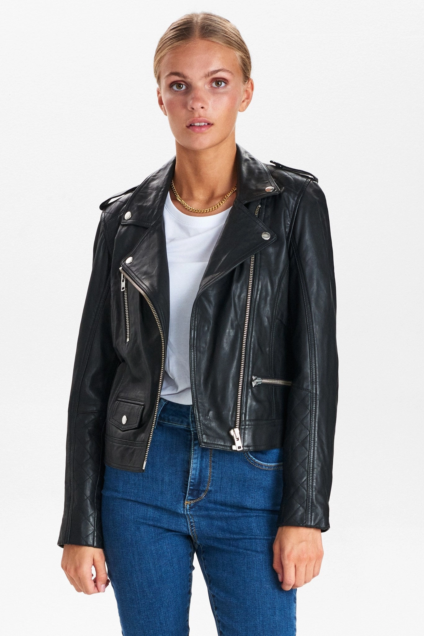 Sporty Chic NUZANDRAS LEATHER JACKET-NOOS - Caviar