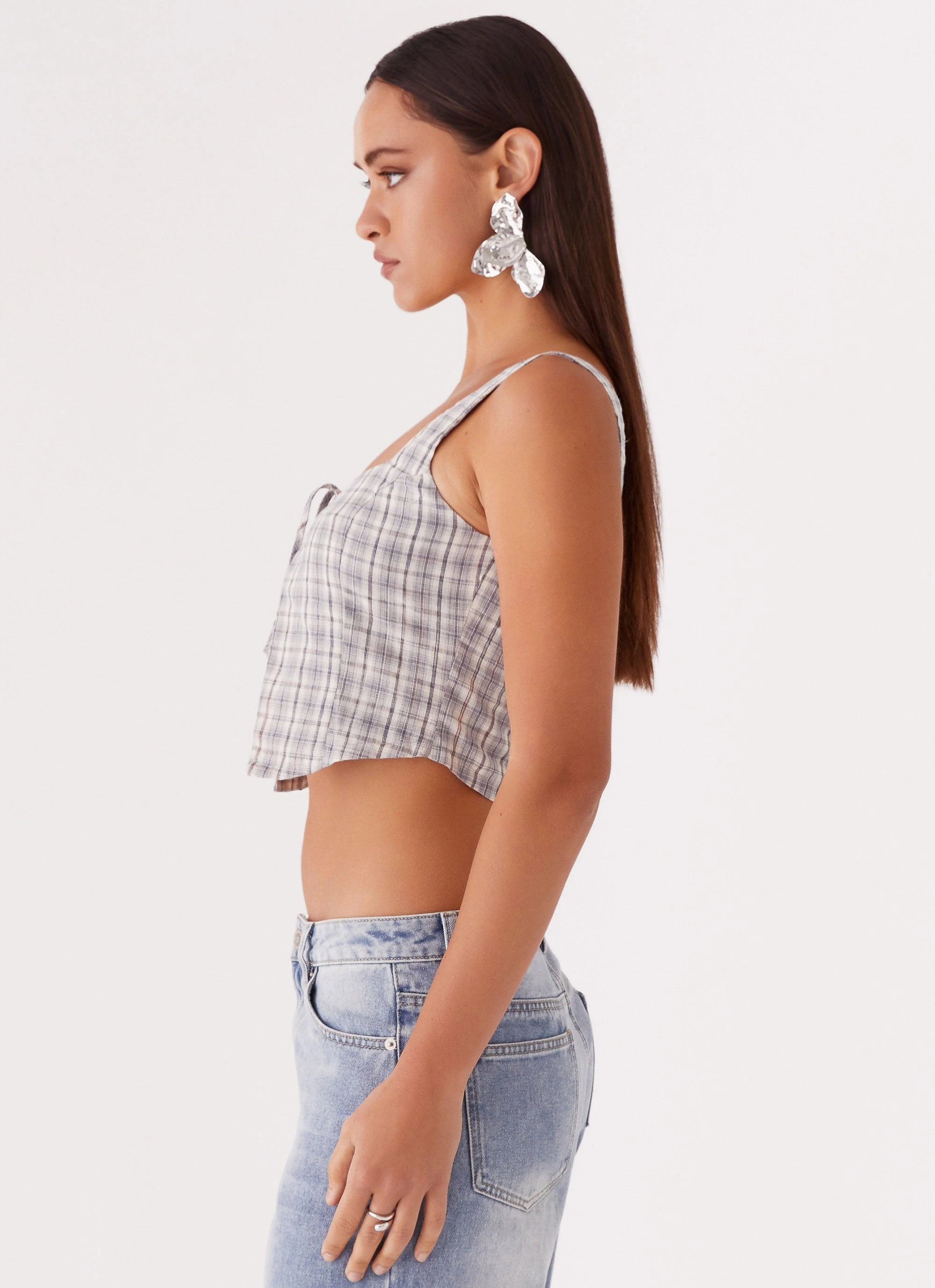 Simple Shirt Oasis Dreams Tie Top - Check