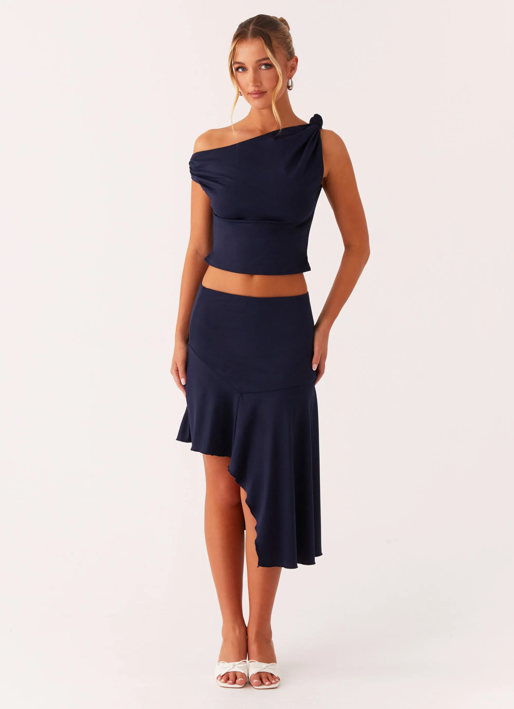 Move Freely OdorResistantFinish Viola Midi Skirt - Navy