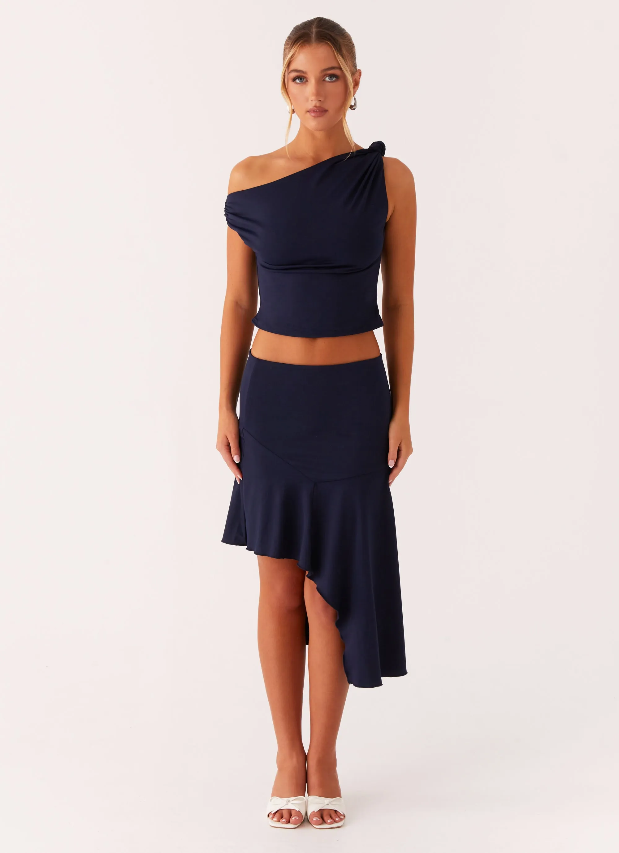 Smart Design Viola Midi Skirt - Navy