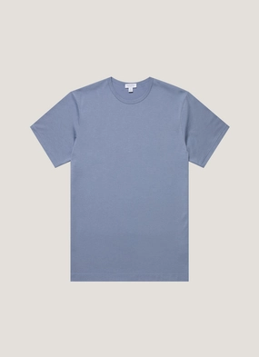 Odor Resistant Coating Men's Classic T-shirt in Vintage Blue Stylish Day Wear Breathable mesh Men's Classic T-shirt in Vintage Blue